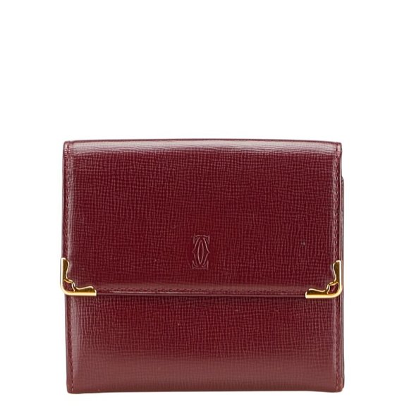 Cartier | Accessories | Cartier Must Line Bifold Wallet Wine Red ...